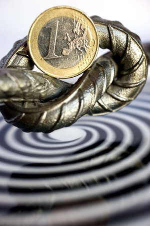 coin of one euro, european moneyの写真素材