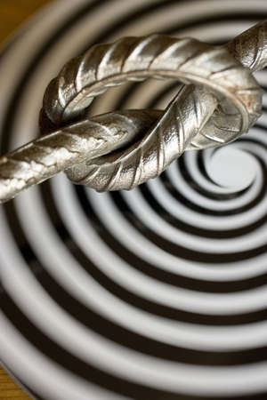 hard knot in the middle of the crisisの写真素材