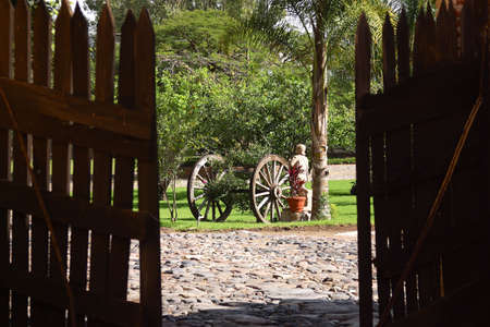 a view of contemporary mexican style houseの写真素材