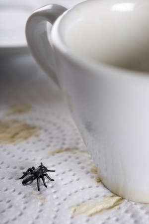 detail of a cup of coffee in a coffeeshop in italyの写真素材