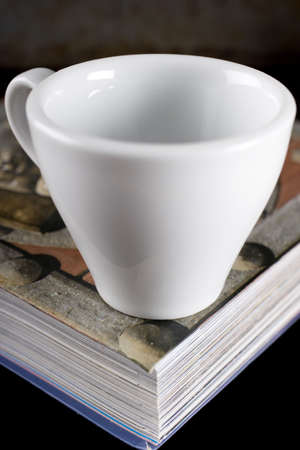 detail of a cup of coffee in a coffeeshop in italyの写真素材