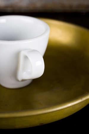 detail of a cup of coffee in a coffeeshop in italyの写真素材