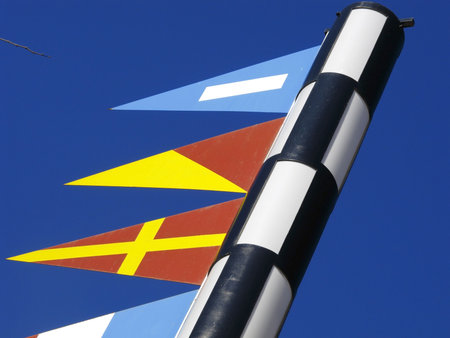 Marine signs in Port Vell, Barcelona, Spain