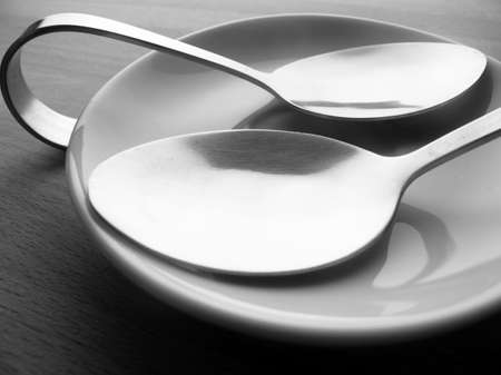 detail of a spoon with interesting curvesの写真素材