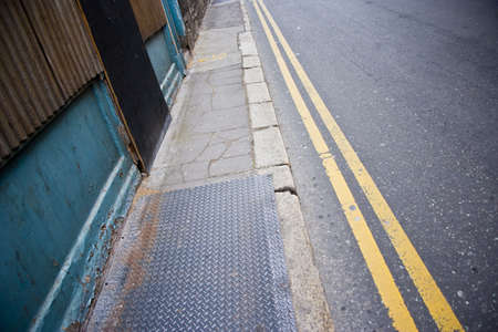 Street detail in an old industrial zone of Europeの写真素材