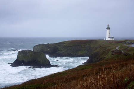 Lighthouse in Yaquina,   Oregon in United Statesの写真素材