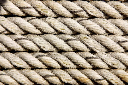 detail of a rope from a fishing boatの写真素材
