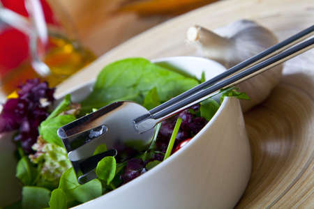 fresh salad with organic ingredients.の写真素材