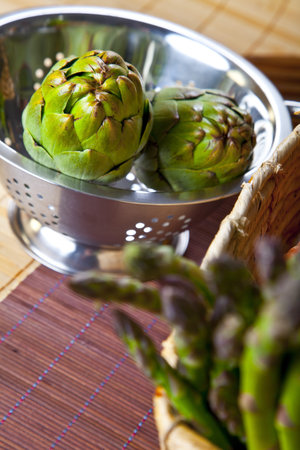 Fresh and organic ingredients to create a Mediterranean salad.の写真素材