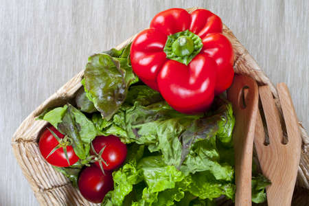 salad made with organic vegetablesの写真素材