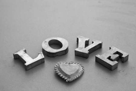 message of love with metal lettersの写真素材