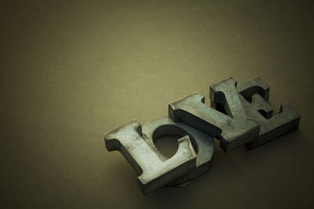 message of love with metal lettersの写真素材