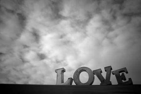 message of love with metal lettersの写真素材