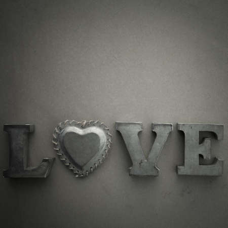 message of love with metal lettersの写真素材