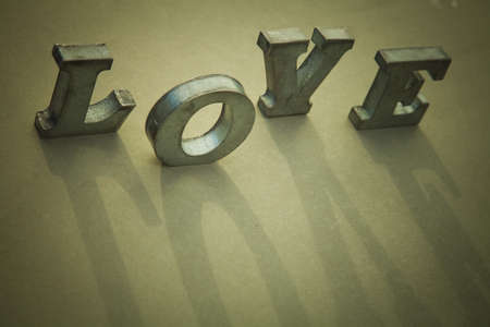 message of love with metal lettersの写真素材