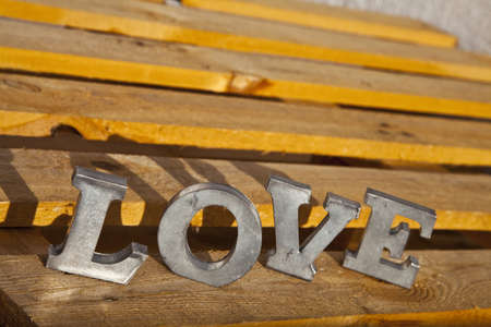 message of love with metal lettersの写真素材