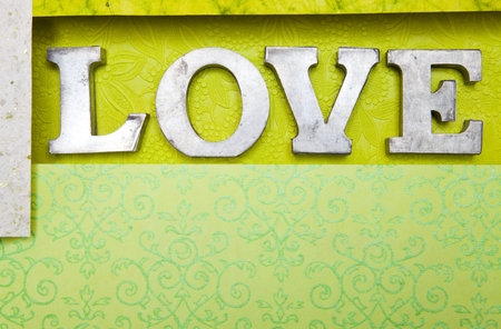 love sign made with metal elementsの写真素材