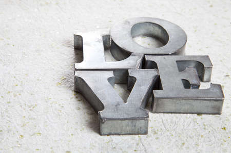 love sign made with metal elementsの写真素材