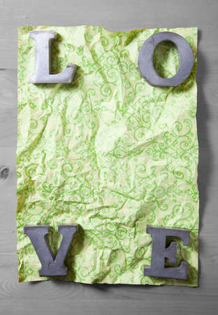 love sign made with metal elementsの写真素材