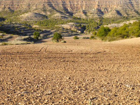 Natural landscape in the biosphere reserve Bardenas, Navarra, Spainの写真素材