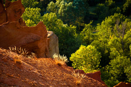 Colorado Provencal, near of Rustrel, Vaucluse, Provence, Franceの写真素材