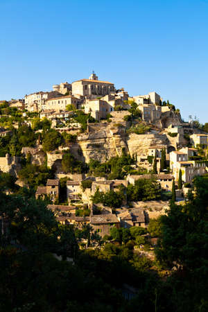 Panoramic of Gordes, Vaucluse, Provence, Franceの写真素材