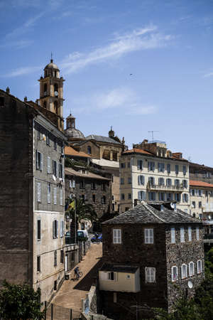 Village of Cervione, east coast of Corsica, France, Europeの写真素材