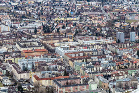 Panoramic of Innsbruck from Nordkette, Tyrol, Austria, Europeの写真素材