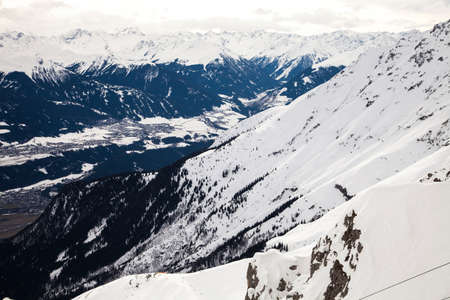 View of Alps around Innsbruck from Nordkette, Tyrol, Austria, Europeの写真素材