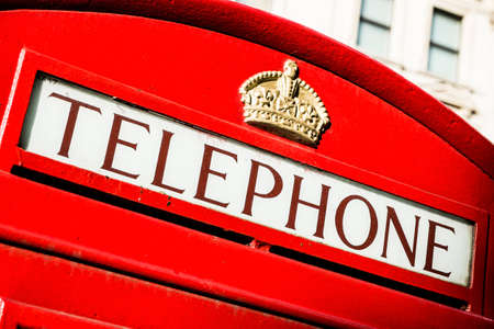 Telephone box at London, UKの写真素材