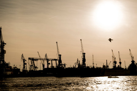 Harbor of Hamburg in Germany, Europe