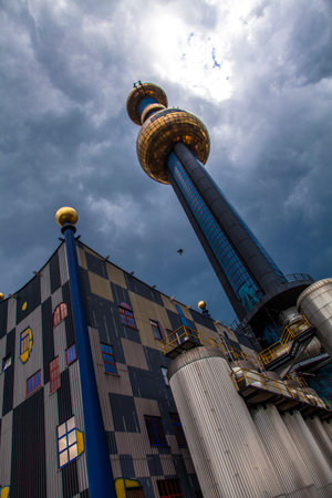 Incinerator of Vienna, designed by Friedensreich Hundertwasser, Vienna, Austriaのeditorial素材
