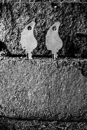 Growth concept with some soil and keysの写真素材