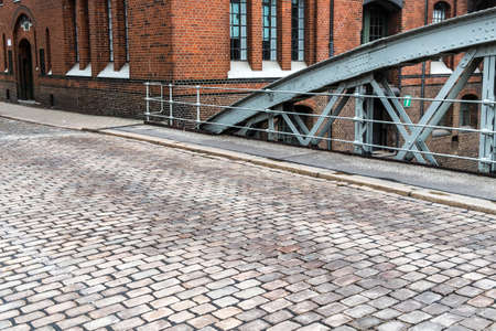 Empty street at Hamburg, Germanyの写真素材