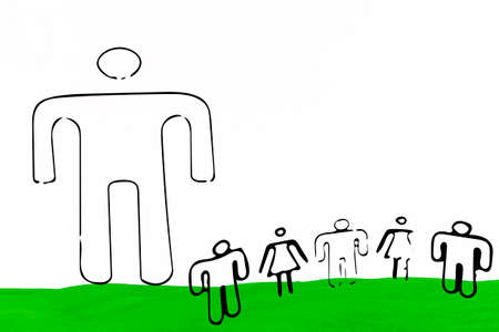 Silhouette Group of People Standingの写真素材