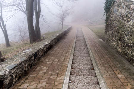 Road in the mountains of Girona, Catalonia, Spainの写真素材