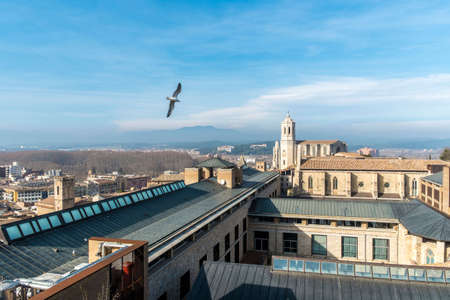 Cathedral of Girona in Catalonia, Spainの写真素材