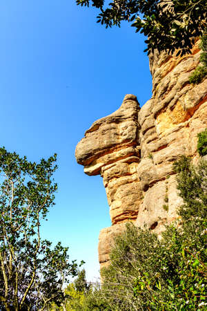 Landscape in the mountain of Montserrat in Catalonia, Spainの写真素材