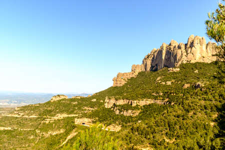 Landscape in the mountain of Montserrat in Catalonia, Spainの写真素材