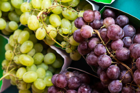 Grapes in a market in Paris, Franceの写真素材