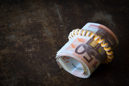 Roll of eurosの写真素材