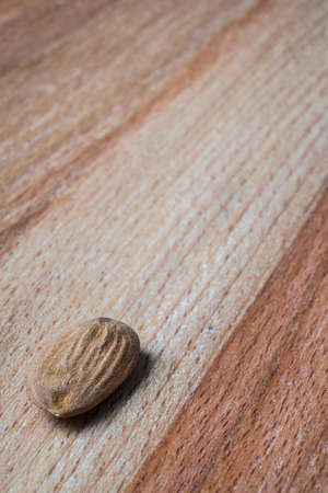 Almonds with wooden backgroundの写真素材
