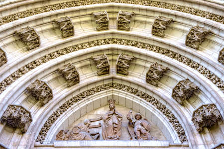 Seville Cathedral (CATEDRAL DE SEVILLA), Gothic style architecture in Spain where Columbus tomb is located , Andalusia region.のeditorial素材