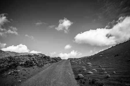 Volcanoe landscape in Lanzarote, Canary Islands, Spainの写真素材