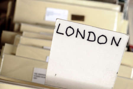 Music store detail in London United Kingdomの写真素材