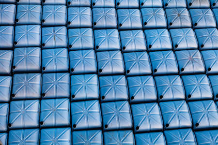 A huge group of garbage cans forming an abstract compositionの写真素材