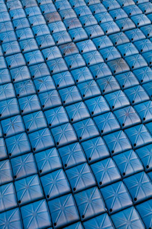 A huge group of garbage cans forming an abstract compositionの写真素材