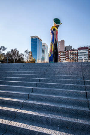 Sculpture of Miro in Barcelona in Catalonia Spainのeditorial素材