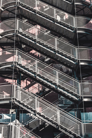 emergency staircase  in a building in Barcelona Catalonia Spain