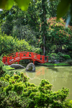 Japanese public garden in Toulouse Franceの写真素材
